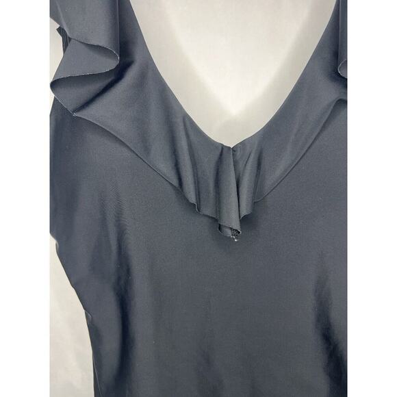 Old Navy Women’s Black Ruffle Sleeve One Piece Swimsuit Size L - Picture 4 of 11